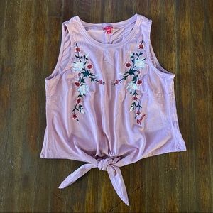 Guess Floral Front-Tie Top